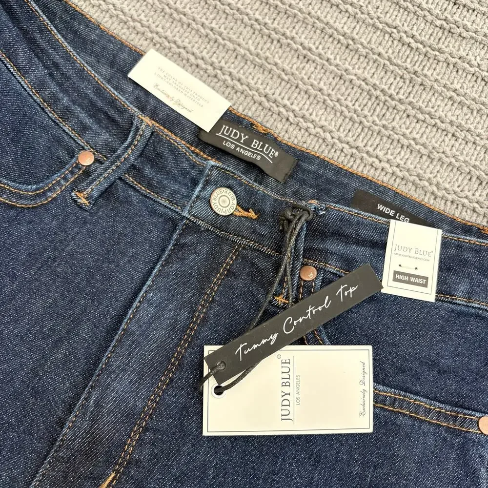 Judy Blue High Waist Tummy Control Tailored Crop Wide Leg Jeans Women’s Size 30
